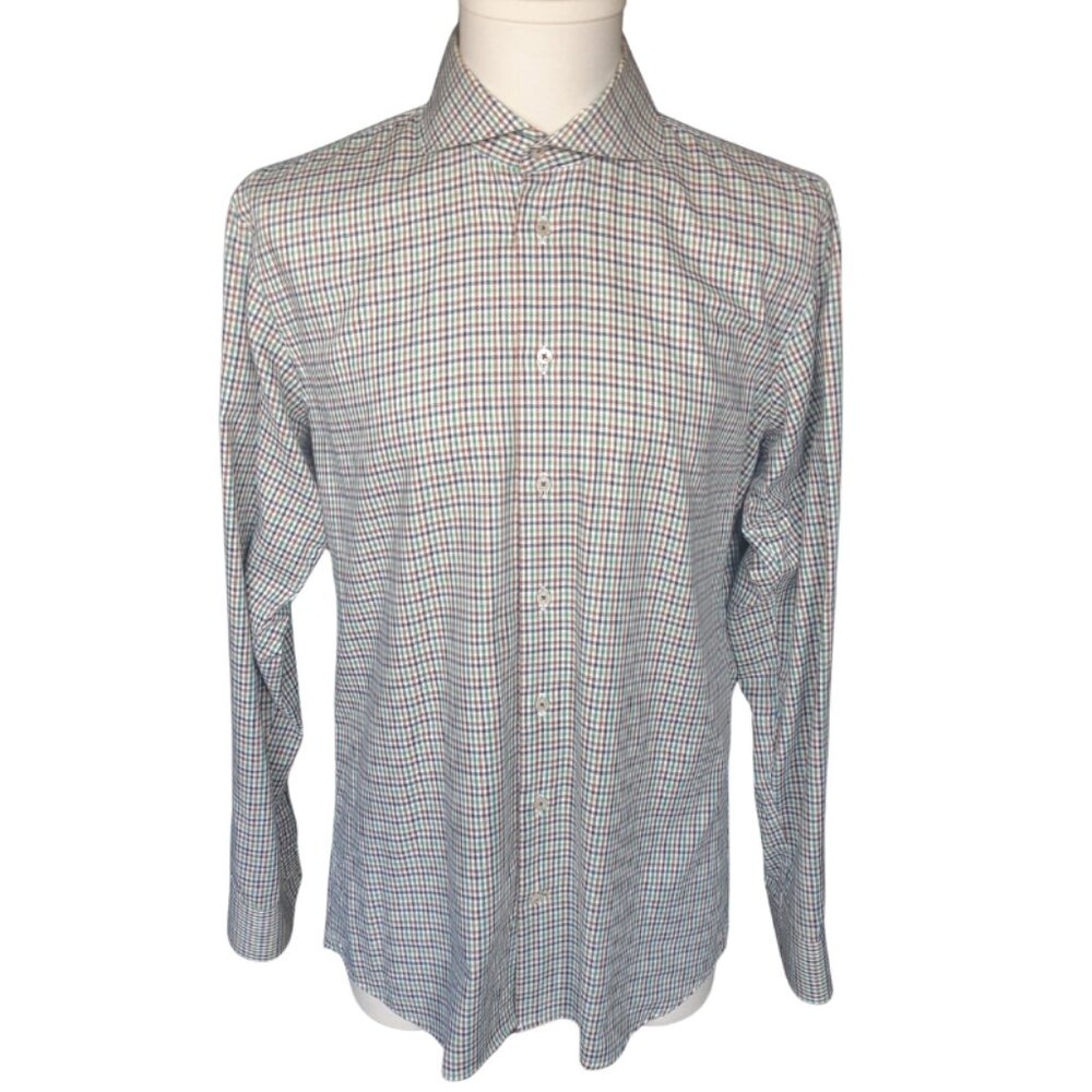 Channer's SZ 15.5 Contemporary Fit Men's Check Button Up Shirt